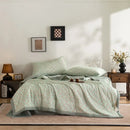 Axyaa Double-Layer Yarn Soybean Summer Quilt Set - Cotton Printed Bubble Design