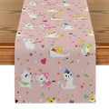 Axyaa Polka Dot Cat Abstract Table Runner for Kitchen Dining Party Decor