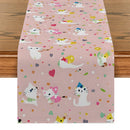 Axyaa Polka Dot Cat Abstract Table Runner for Kitchen Dining Party Decor