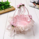Axyaa Handmade Flower Lace Round Storage Basket