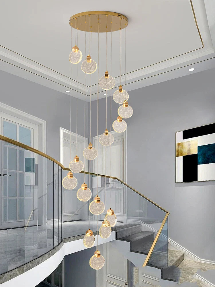 Axya Nordic Crystal LED Chandeliers for Living Dining Stairwell Hallway