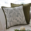 Axyaa Green Floral Throw Pillow Cover - 45X45 Square Cushion for Home Decor