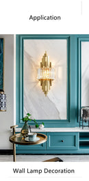 Axyaa Modern Copper Wall Light with Crystal Lampshade, E14 Socket