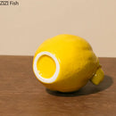 Axyaa Lemon Ceramic Vase with Artificial Flowers | Room Decorative Floral Arrangement