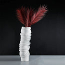 Wrinkled Resin Vase with Artificial Flowers by Axyaa - Abstract Aesthetic Desk Decor