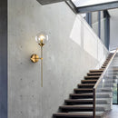 Axya Nordic Glass Wall Lamp for Bedroom Reading, Brass Lighting for Bathroom Mirror