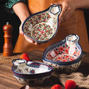 Axyaa Retro Floral Ceramic Dumpling Plate Set
