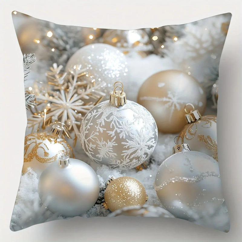 Axyaa Winter Christmas Tree Ball Pillowcase - Home Decor festive accent