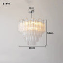 Axyaa Clear Pink Glass Tube Chandelier Luxury Ceiling Pendant Light