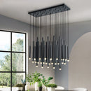 Axyaa Modern Duplex Villa LED Chandelier: Golden Tube Chandelier for Stylish Living Spaces