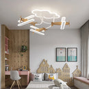 Axyaa Cartoon Plane Chandelier Light Remote Control for Kids' Room, School Ceiling Lamp