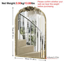 Axyaa Baroque Arch Wall Mirror with Rose Pattern for Home Decor