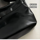 Axyaa Large Capacity Soft Tatami Crossbody Bag, Black Tote Handbag