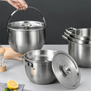 Axyaa Stainless Steel Strainer Lard Pot with Lid, Large Capacity Hanging Oil Storage Pot
