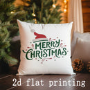 Axyaa Christmas Santa Pillow Cover for Sofa, Bedroom, Car - Merry Decor, Rectangular Shape, Cushion
