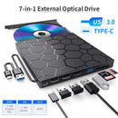 Axyaa External DVD RW CD Player USB 3.0 Type-C DVD Burner for Laptop Desktop