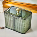 Axyaa Square Cotton Swab Box: Stylish Cosmetic Organizer with Dustproof Lid