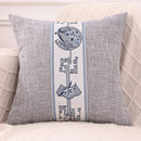 Axyaa Linen Chinese Pavilion Pattern Pillow Cover for Home Sofa Bedroom