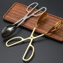 Axyaa Stainless Steel Food Tongs with Golden Handle