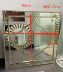 Axyaa Square Mirror 600/800mm Modern Gold Edge Accent for Home Decor