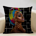 Axyaa African Retro Fashion Girl Sofa Cushion Cover 45x45cm Home Decor Pillow Cover