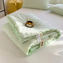 Axyaa Green Plaid Summer Quilt - High Quality Double-sided Queen Bed Comforter