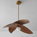 Axyaa Minimalist Walnut LED Pendant Chandelier