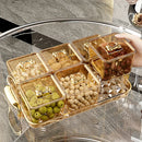 Axyaa 4/6 Grids Plastic Food Tray Dual Handle Snack Fruit Organizer