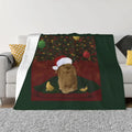 Axyaa Christmas Bunny Plush Throw Blanket Luxe Beach Blanket