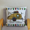 Happy Campers Owl Motorhome Print Pillow Case by Axyaa