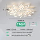 Axyaa Acrylic LED Ceiling Lamp Remote Dimming for Modern Living Room & Bedroom