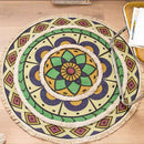 Axyaa Moroccan Cotton Linen Printed Floor Rug for Home Decor, Bedroom, Living Room