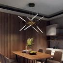 Axyaa Modern Black and Gold LED Chandelier for Home Decor