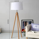 Axyaa Solid Wood Tripod Fabric LED Floor Lamp - Modern Rustic Style Home Decor