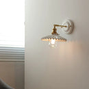Axyaa Nordic Ceramic LED Wall Sconce with Pull Chain Switch for Bedroom Bathroom Mirror