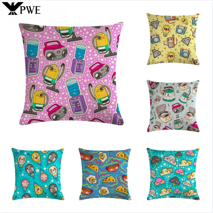 Mini Bulb Decorative Flax Pillowcase by Axyaa - 45*45cm