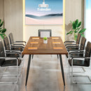 Axyaa 6FT Conference Table: Modern Industrial Meeting Room Desk with Metal Legs