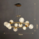 Axyaa Glass Chandelier: Modern Nordic LED Pendant Light for Living Room