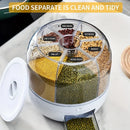 Axyaa 360° Rotatable Cereal Organiser Sealed Food Bucket Rice Container Shelf