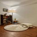 Axyaa Coral Fleece Round Carpet for Bedroom and Living Room Decor, Camel Gray Rugs