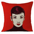 Audrey Hepburn Plush Cushion Cover by Axyaa - Home Decor Sofa Pillow Cover