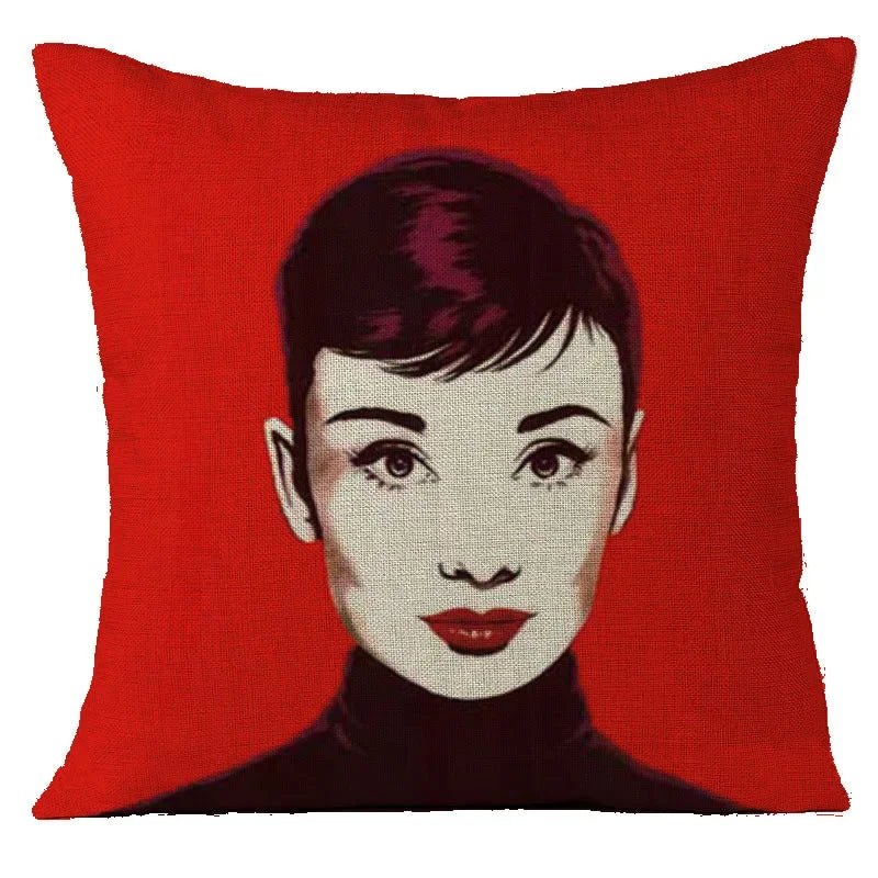 Audrey Hepburn Plush Cushion Cover by Axyaa - Home Decor Sofa Pillow Cover