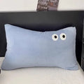 Axyaa Cartoon Big Eye Fleece Pillowcase 48*74 - Coral Velvet Embroidered Pillow Cover