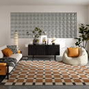 Axyaa Plaid Living Room Rug Nordic Style Large Fluffy Soft Carpet
