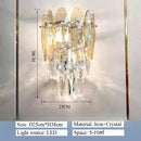 Axyaa Champagne Gold Crystal Wall Light for Bedroom and Living Room