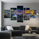 Axyaa Las Vegas Night 5-Piece Canvas Art Poster Set - Home Décor Wall Painting