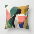 Axyaa Minimal Line Abstract Sun Pattern Plush Pillow Case
