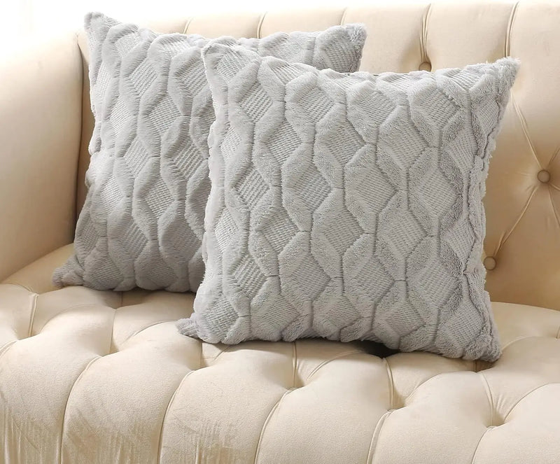 Axyaa Beige Throw Pillow Cover 45x45cm - Solid Decorative Cushion for Sofa and Bedroom