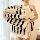 Axyaa Geometric Striped Fleece Blanket | Soft Plush Winter Throw Blanket