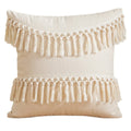 Axyaa Boho Tufted Linen Cushion Covers with Tassel - Nordic Style Pillow Cases
